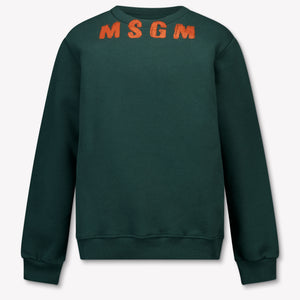 MSGM Kids Boys Sweater In Dark Green