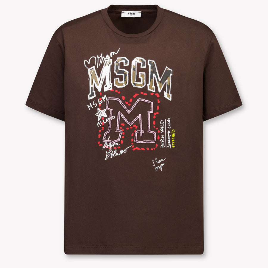 MSGM Mädchen T-Shirt in Braun