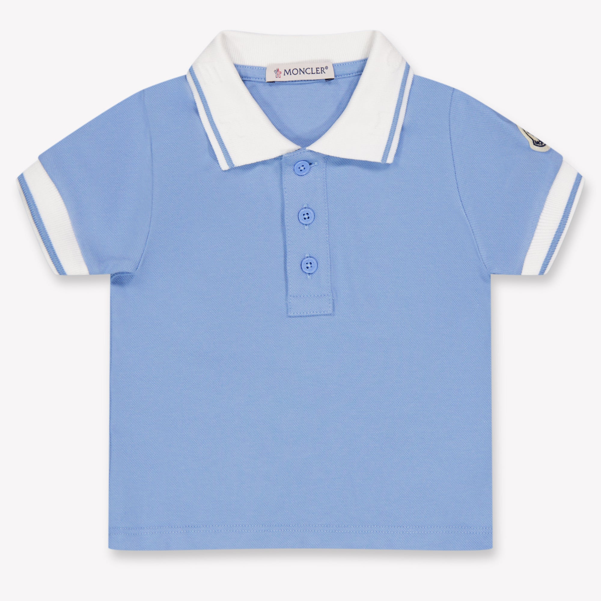 Moncler Bambino Ragazzi Polo In Azzurro