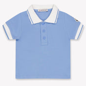 Moncler Bambino Ragazzi Polo In Azzurro