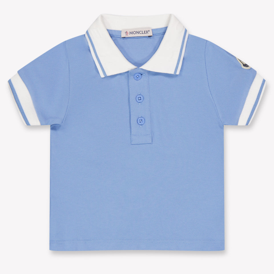 Moncler Bambino Ragazzi Polo In Azzurro