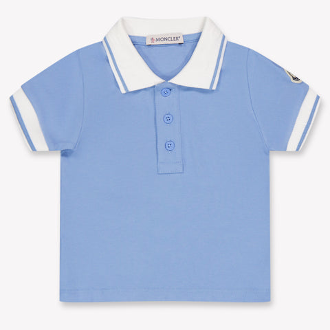 Moncler Bambino Ragazzi Polo In Azzurro