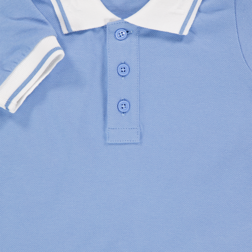 Moncler Bambino Ragazzi Polo In Azzurro