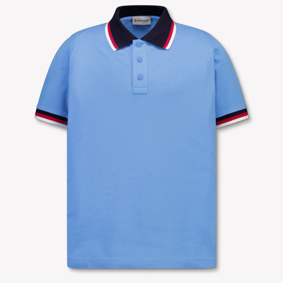 Moncler Bambini Ragazzi Polo In Azzurro