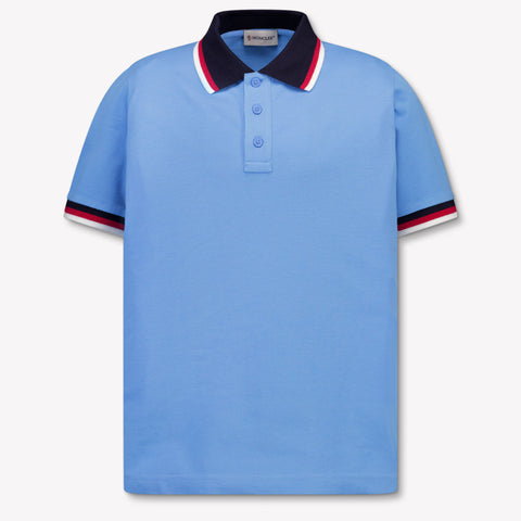 Moncler Bambini Ragazzi Polo In Azzurro