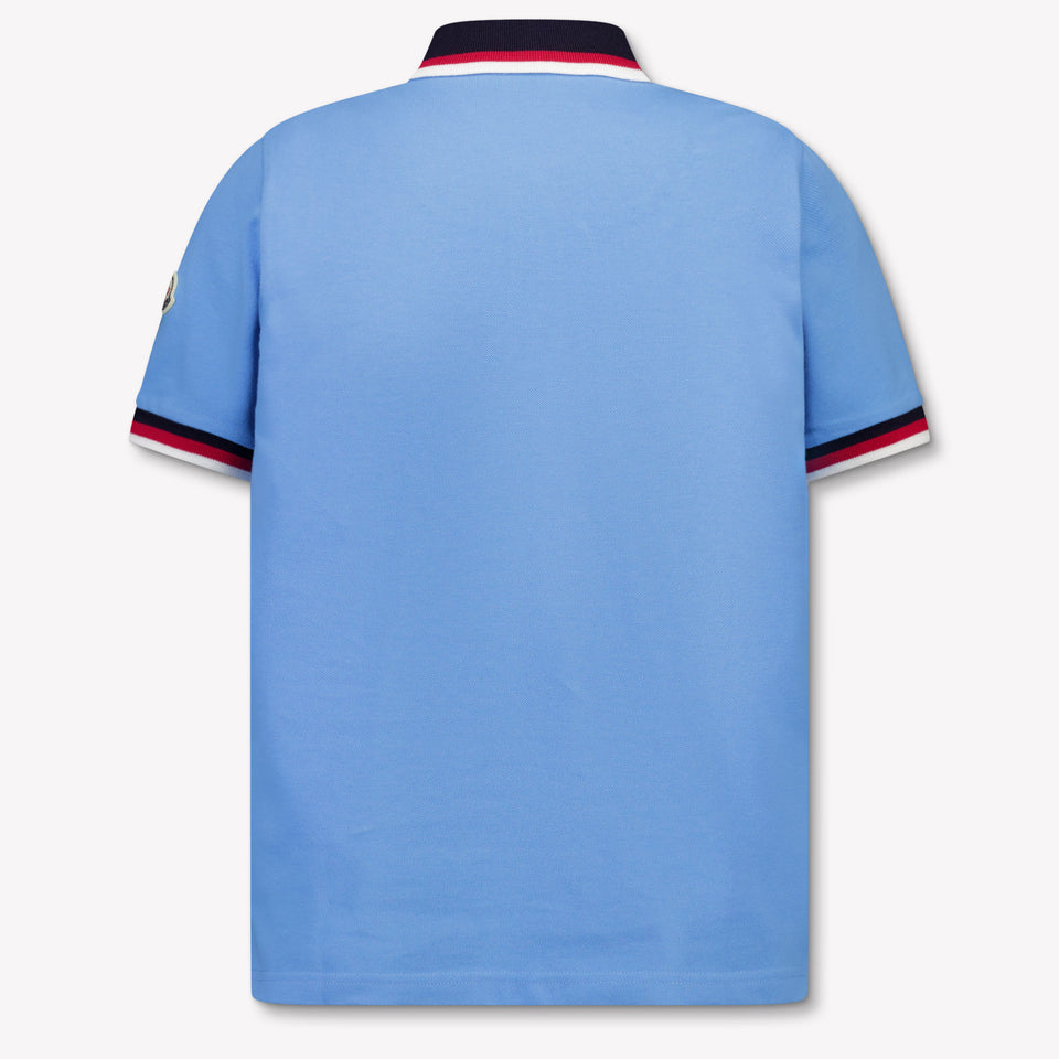 Moncler Bambini Ragazzi Polo In Azzurro