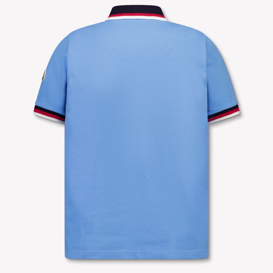 Moncler Kinder Jongens Polo In Licht Blauw