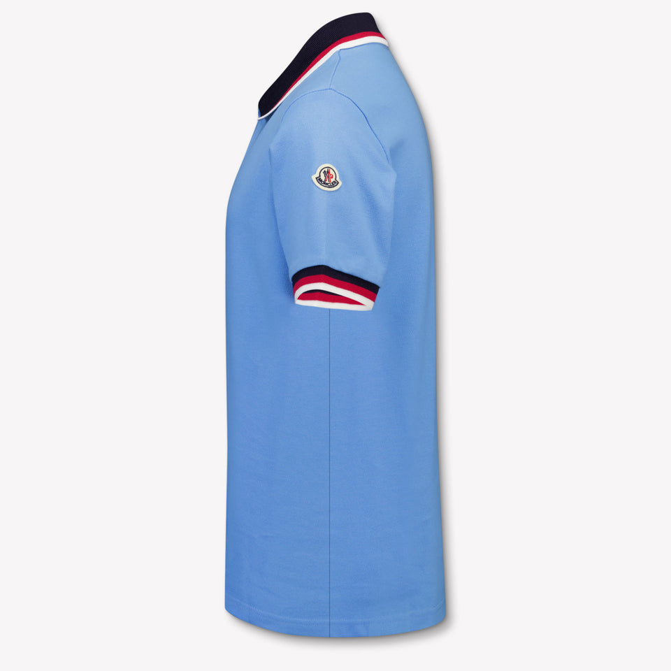 Moncler Bambini Ragazzi Polo In Azzurro