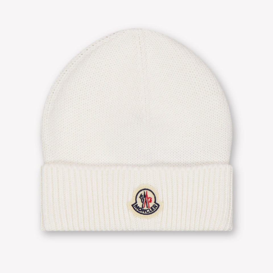 Moncler Baby Unisex Hat In OffWhite