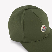 Moncler Kids Boys Cap In Olive Green