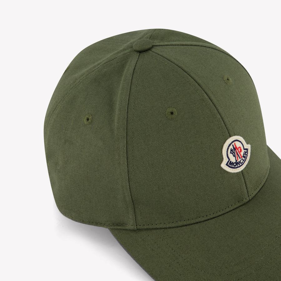 Moncler Kids Boys Cap In Olive Green
