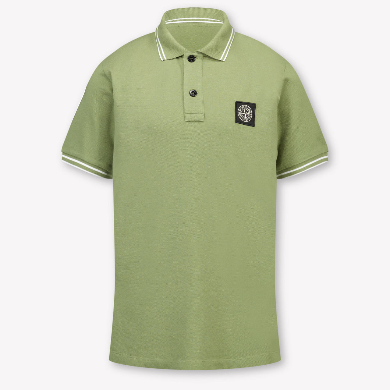 Stone Island Bambini Ragazzi Polo In Verde Oliva