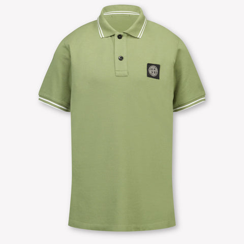 Stone Island Kids Boys Polo In Olive Green