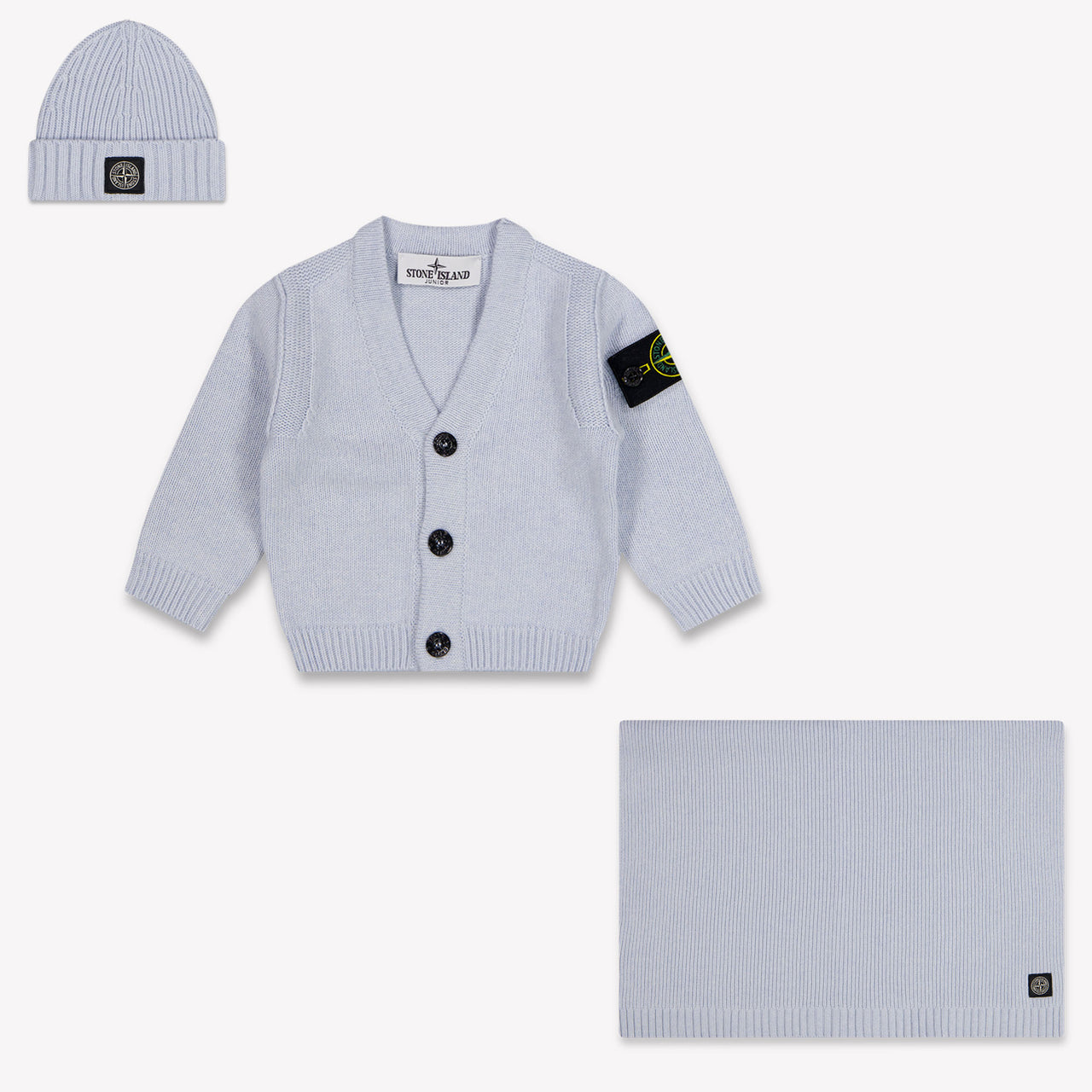 Stone Island Baby Jongens Setje In Licht Blauw