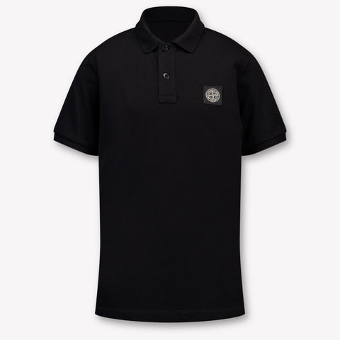 Stone Island Enfants Garçons Polo En Noir