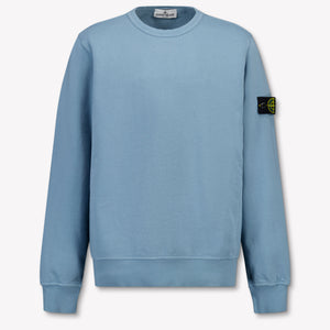Stone Island Enfants Garçons Pull en Bleu Clair