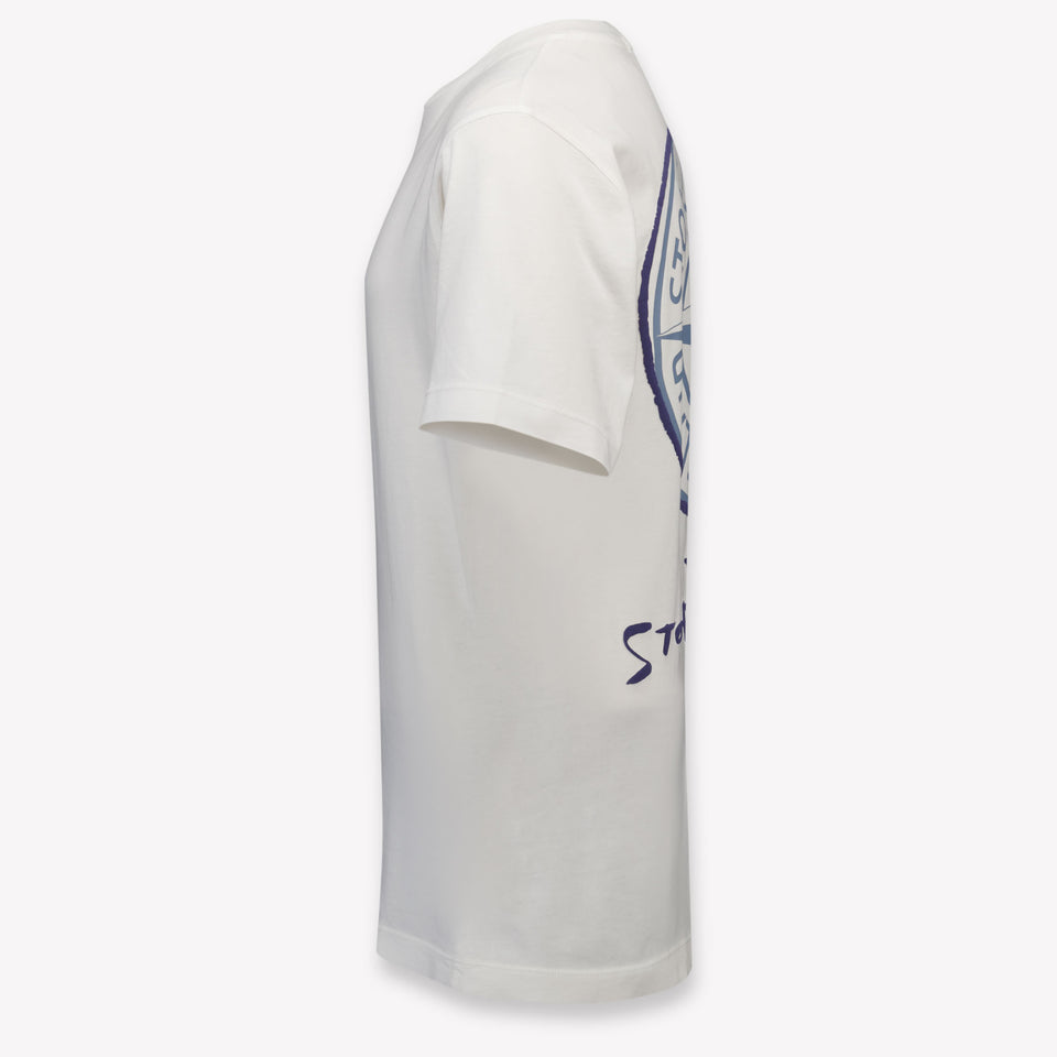 Stone Island Kids Boys T-Shirt In White