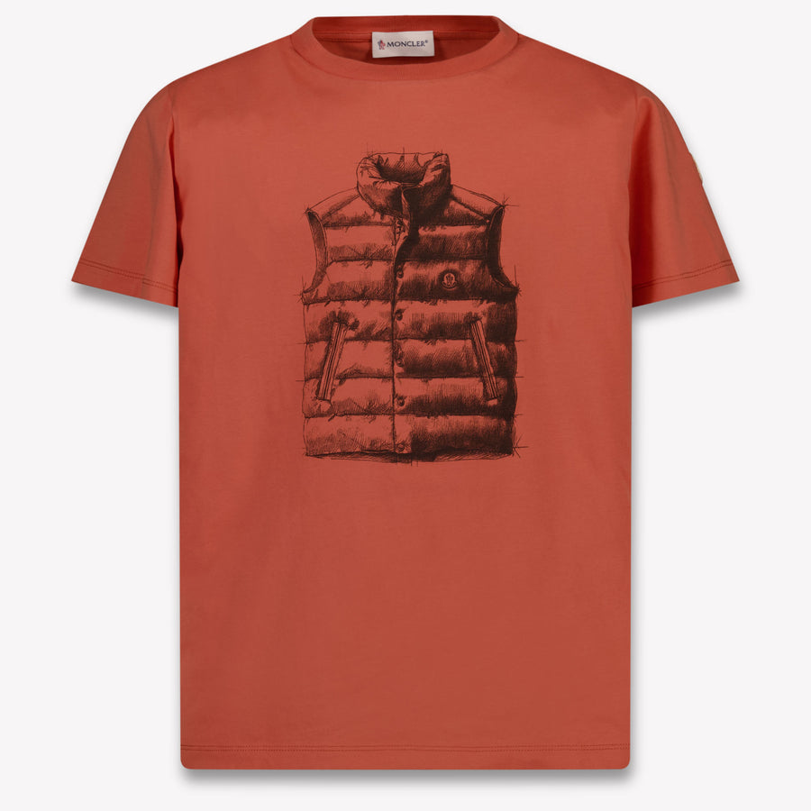 Moncler Kinder Jongens T-Shirt In Oranje