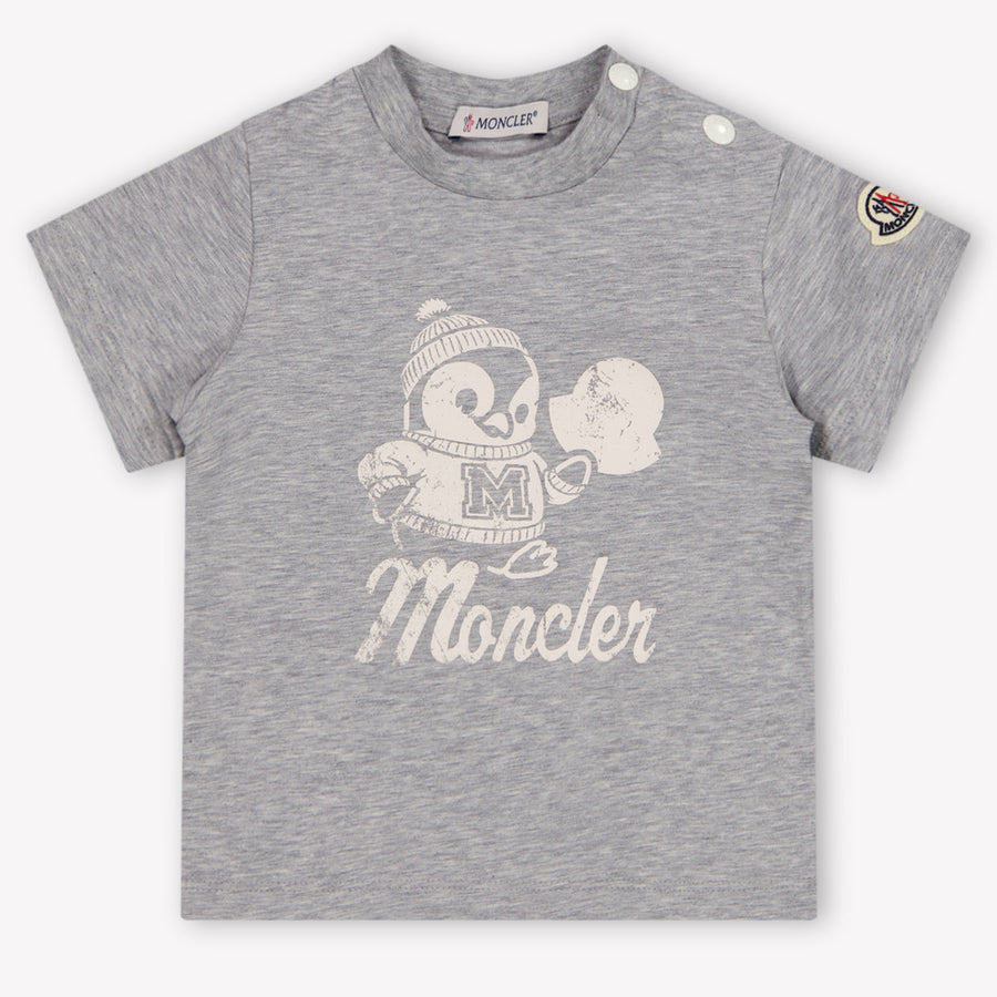 Moncler Baby Jongens T-Shirt In Licht Grijs