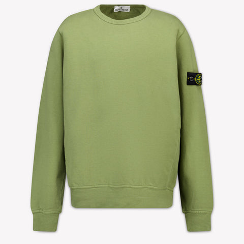 Stone Island Enfants Garçons Pull en olive Vert