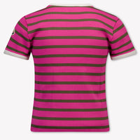 Moncler Enfants Filles T-shirt dans Fuchsia