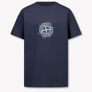Stone Island Kinder Jungen T-Shirt In Marineblau