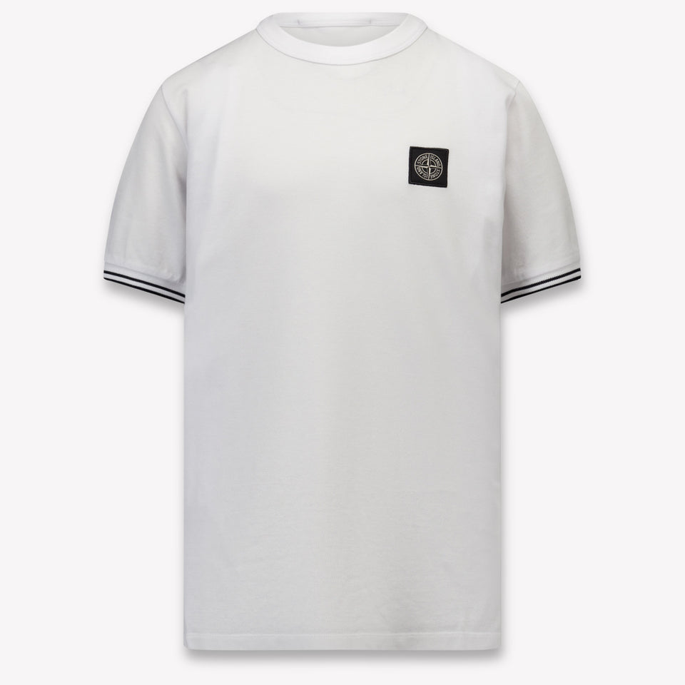 Stone Island Kinder Jongens T-Shirt In Wit