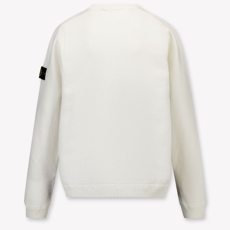 Stone Island Kids Boys Sweater In White