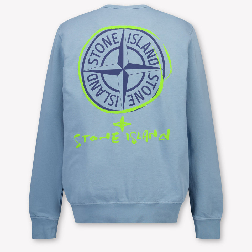 Stone Island Kids Boys Sweater In Light Blue