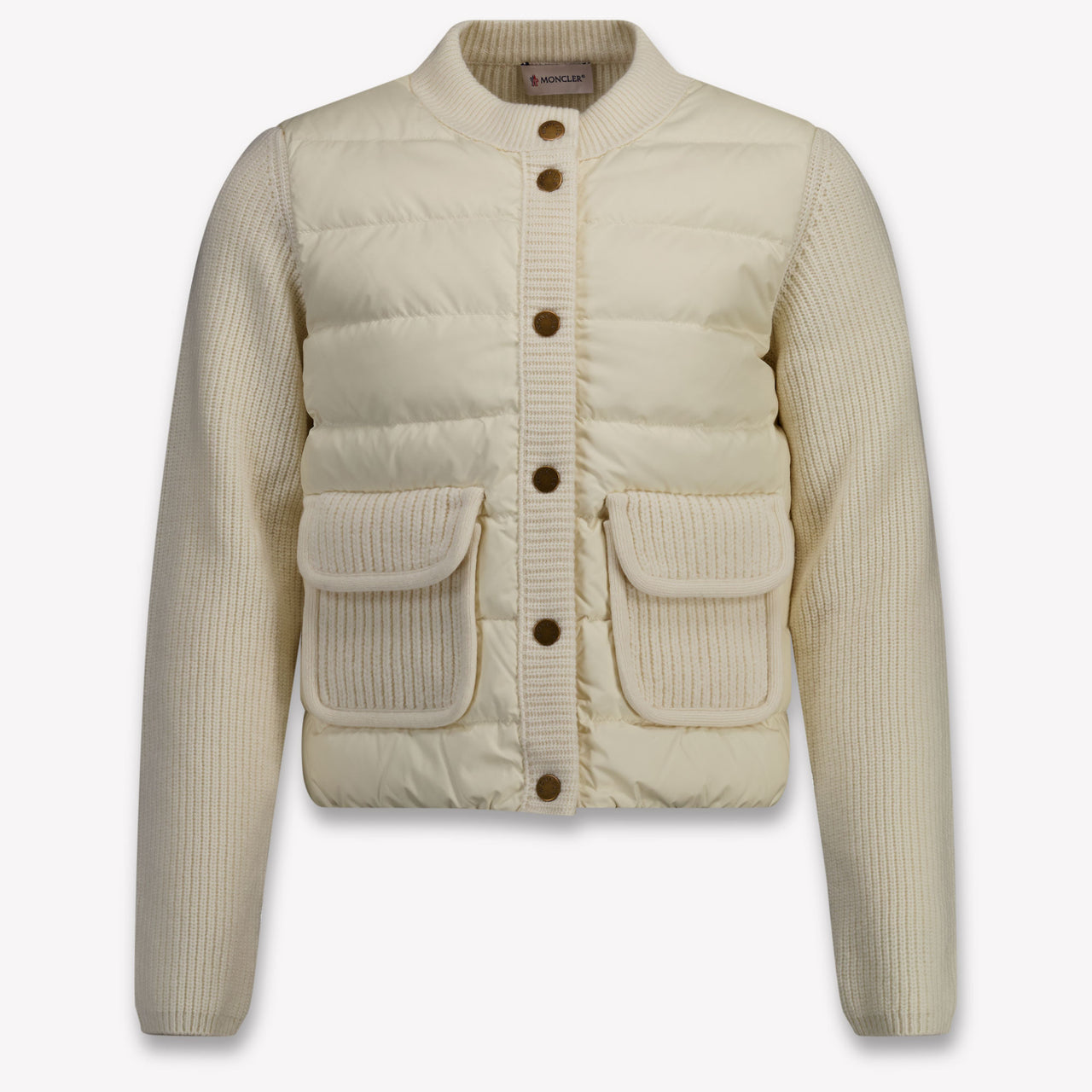 Moncler Enfants Filles Cardigan en blanc cassé