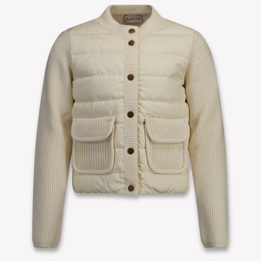 Moncler Enfants Filles Cardigan en blanc cassé