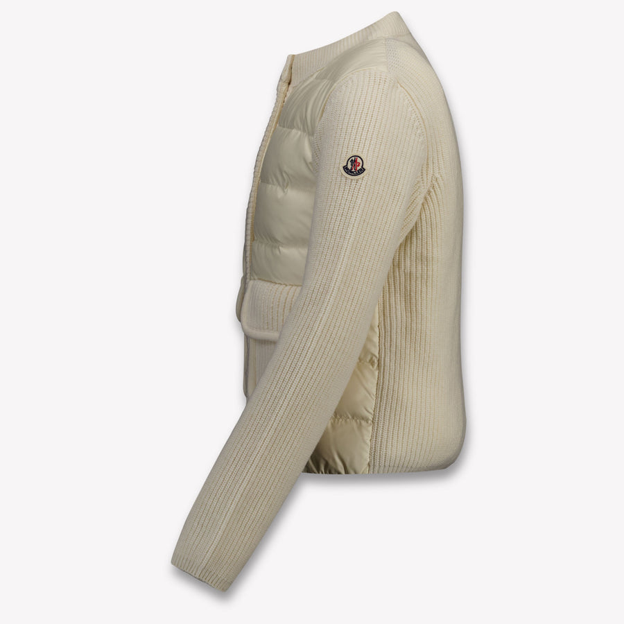 Moncler Enfants Filles Cardigan en blanc cassé