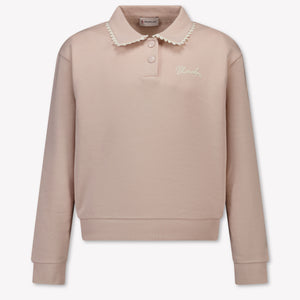 Moncler Enfants Filles Pull en Rose Léger
