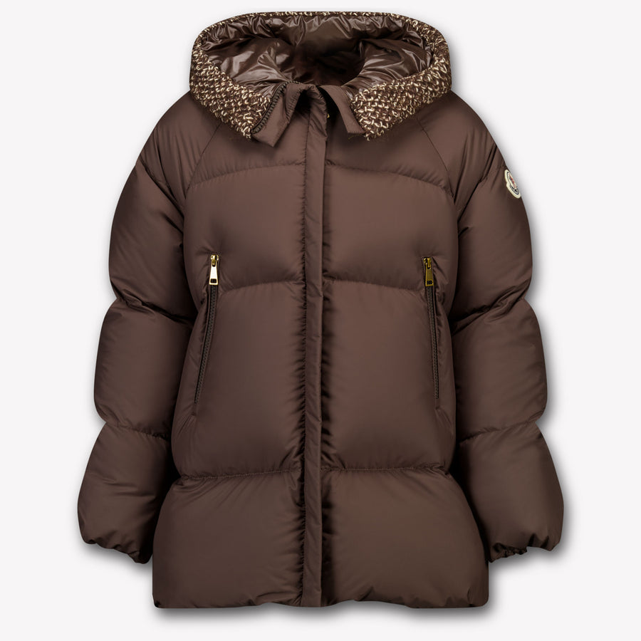 Moncler Duilla Kinder Mädchen Wintermantel In Donker Braun