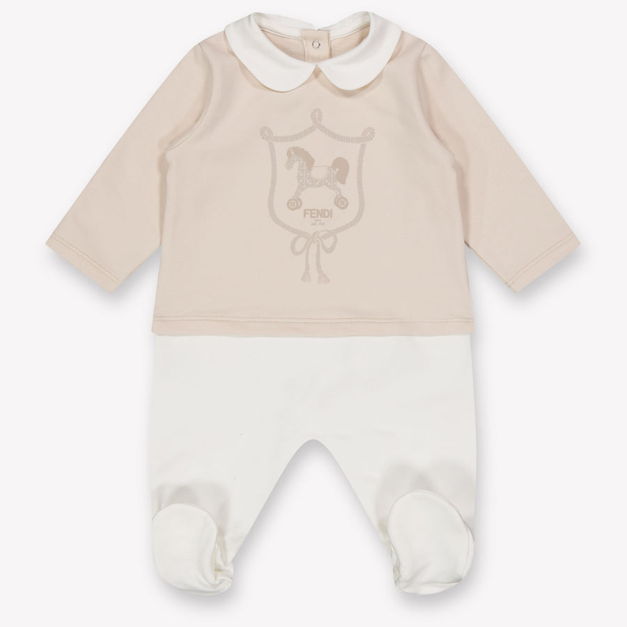 Fendi Baby-Unisex Spielanzug In Helles Beige