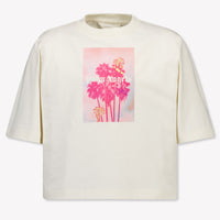 Palm Angels Kinder Mädchen T-Shirt In Grauweiß