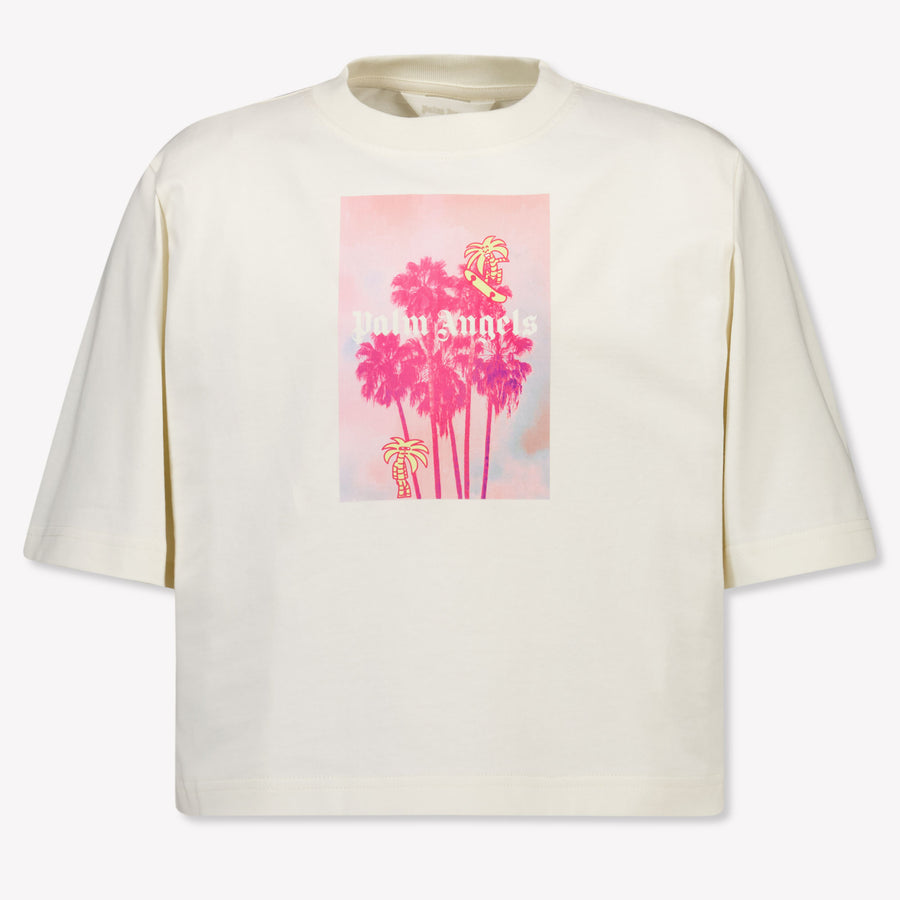 Palm Angels Kinder Mädchen T-Shirt In Grauweiß