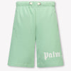 Palm Angels Kids Boys Shorts In Green