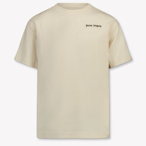 Palm Angels Kinder Jungen T-Shirt In Beige