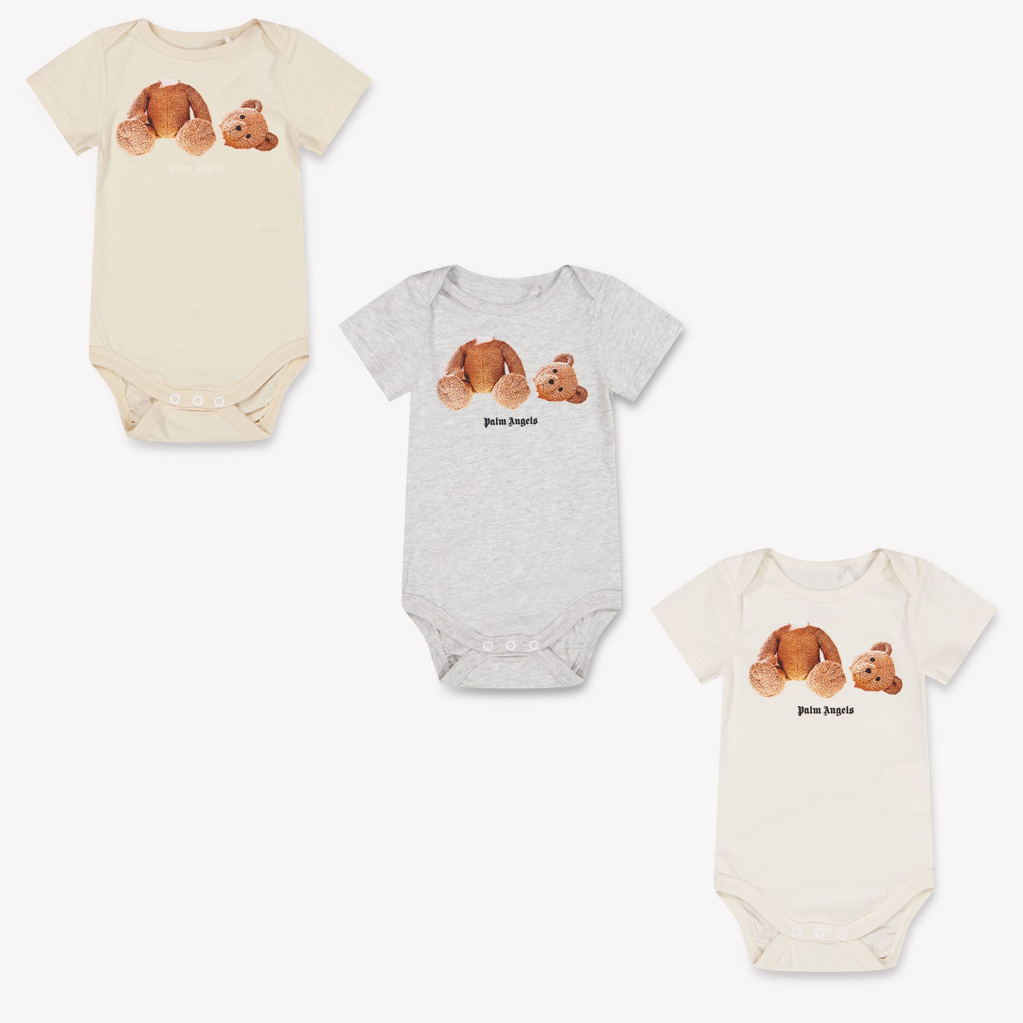 Palm Angels Baby Boys Romper In Beige
