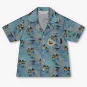 Palm Angels Bébé Garçons Chemisier Bleu Clair