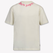 Palm Angels Kids Girls T-Shirt In OffWhite