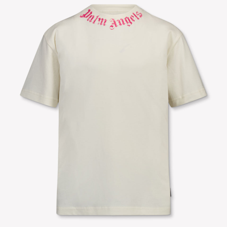 Palm Angels Kids Girls T-Shirt In OffWhite