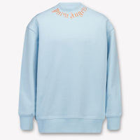 Palm Angels Kids Boys Sweater In Light Blue