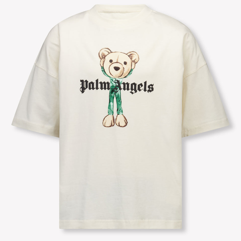 Palm Angels Kids Boys T-Shirt In OffWhite
