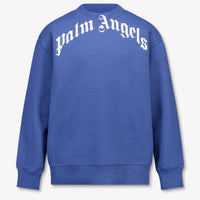 Palm Angels Kids Boys Sweater In Blue