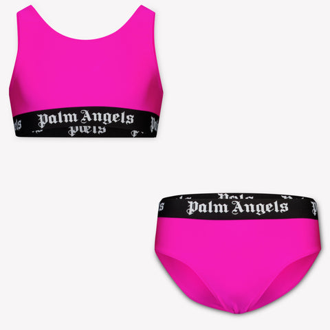 Palm Angels Kids Girls Swimwear In Fuchsia