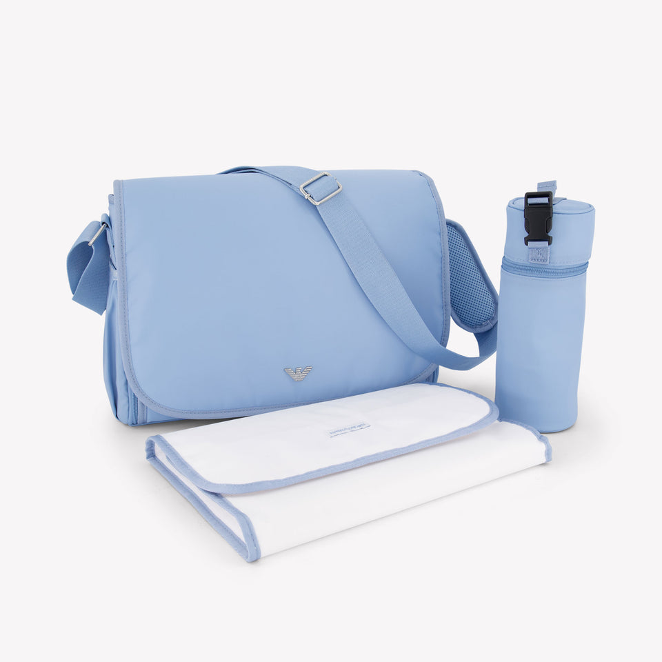 Armani Baby Unisex Diaper Bag In Light Blue