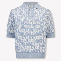 Fendi Bambini Ragazzi Polo In Azzurro