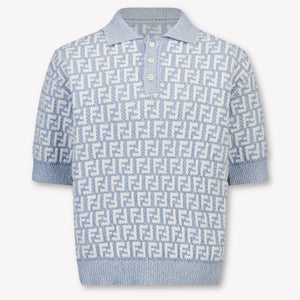 Fendi Bambini Ragazzi Polo In Azzurro